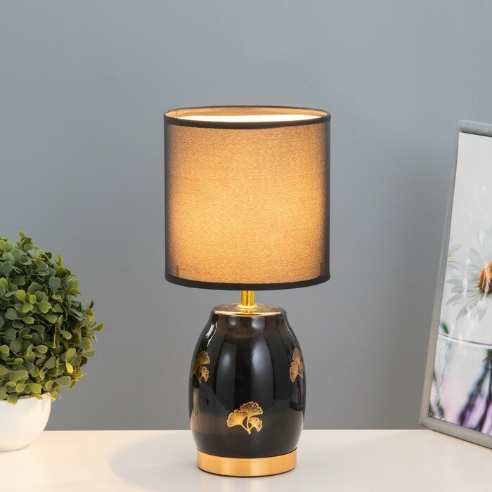 RISALUX Настольная лампа "Дженн" E27 40Вт чёрно-золотой 16х16х35 см RISALUX