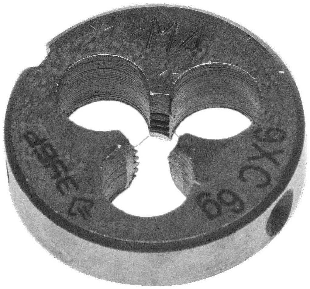 ЗУБР М4x0.7мм, сталь 9ХС, Плашка круглая ручная (4-28022-04-0.7)