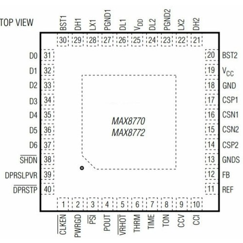 Микросхема MAX8770GTL микросхема sw reg max8770gtl qfn 40