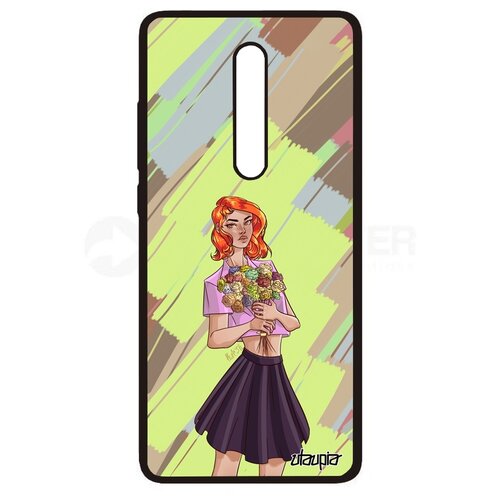 фото Чехол на мобильный mi 9t pro, "девушка и цветы" розы букет utaupia