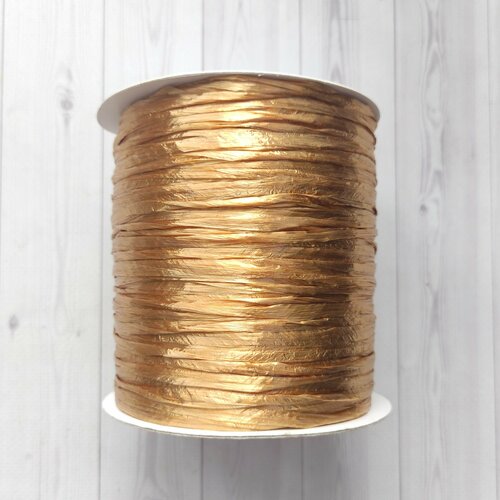 Пряжа Raffia Ispie (Рафия), 100% целлюлоза, Золото (Gold 02) 7501502, 250 м