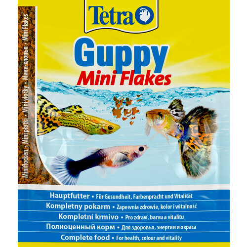 TETRA GUPPY MINI FLAKES корм хлопья для всех видов гуппи и других живородящих рыб (12 гр х 10 шт) (12 гр х 10 шт)