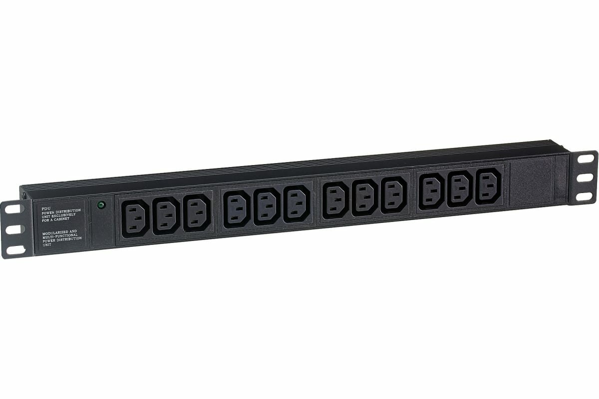 Exegate EX280865RUS Блок розеток ExeGate ServerPro PDU-19H007 Al-12C13-C20, 19",1U,алюм, 12 IEC 320 C13, С20 - фото №5