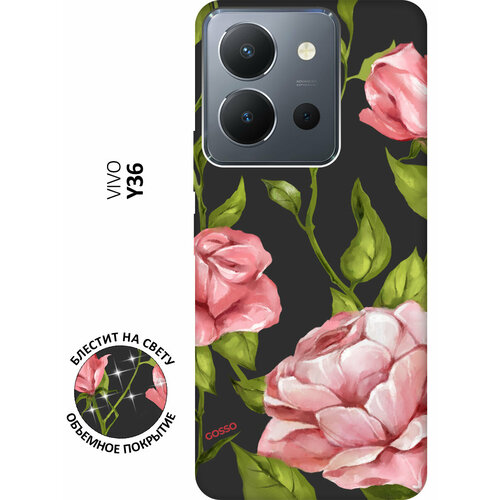 Матовый Soft Touch силиконовый чехол на Vivo Y36, Виво У36 с 3D принтом Amazing Roses черный матовый soft touch силиконовый чехол на vivo y36 виво у36 с 3d принтом amazing callas черный