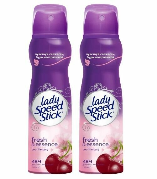 Lady Speed Stick дезодорант-антиперспирант спрей Fresh & Essence Цветок Вишни, 150 мл, 2 шт