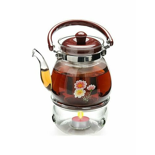 Чайник заварочный с подогревом от свечи Mayer&Boch, стеклянный, 1100мл