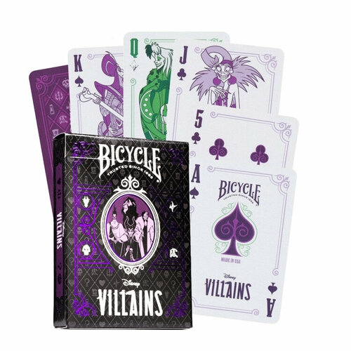 Игральные карты Bicycle Disney Villains purple / Диснеевские Злодеи фиолетовые игральные карты bicycle jumbo red