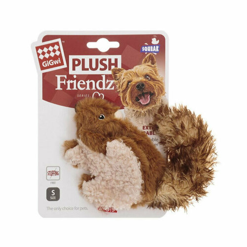 GiGwi игрушка для собак Белка с пищалкой, 4 шт. gigwi игрушка белка с пищалкой текстиль 75309 0 136 кг 42542 2 шт