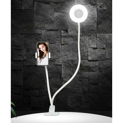 Кольцевая лампа селфи лампа кольцо с гибким держателем для телефона на прищепке с подсветкой 89900₽