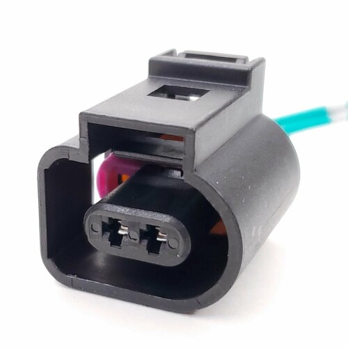 Разъем 1J0973702 датчика детонации, температуры, износа тормозных колодок, включение ламп заднего хода, датчика ГУРа для VAG, 2 pin, с проводами