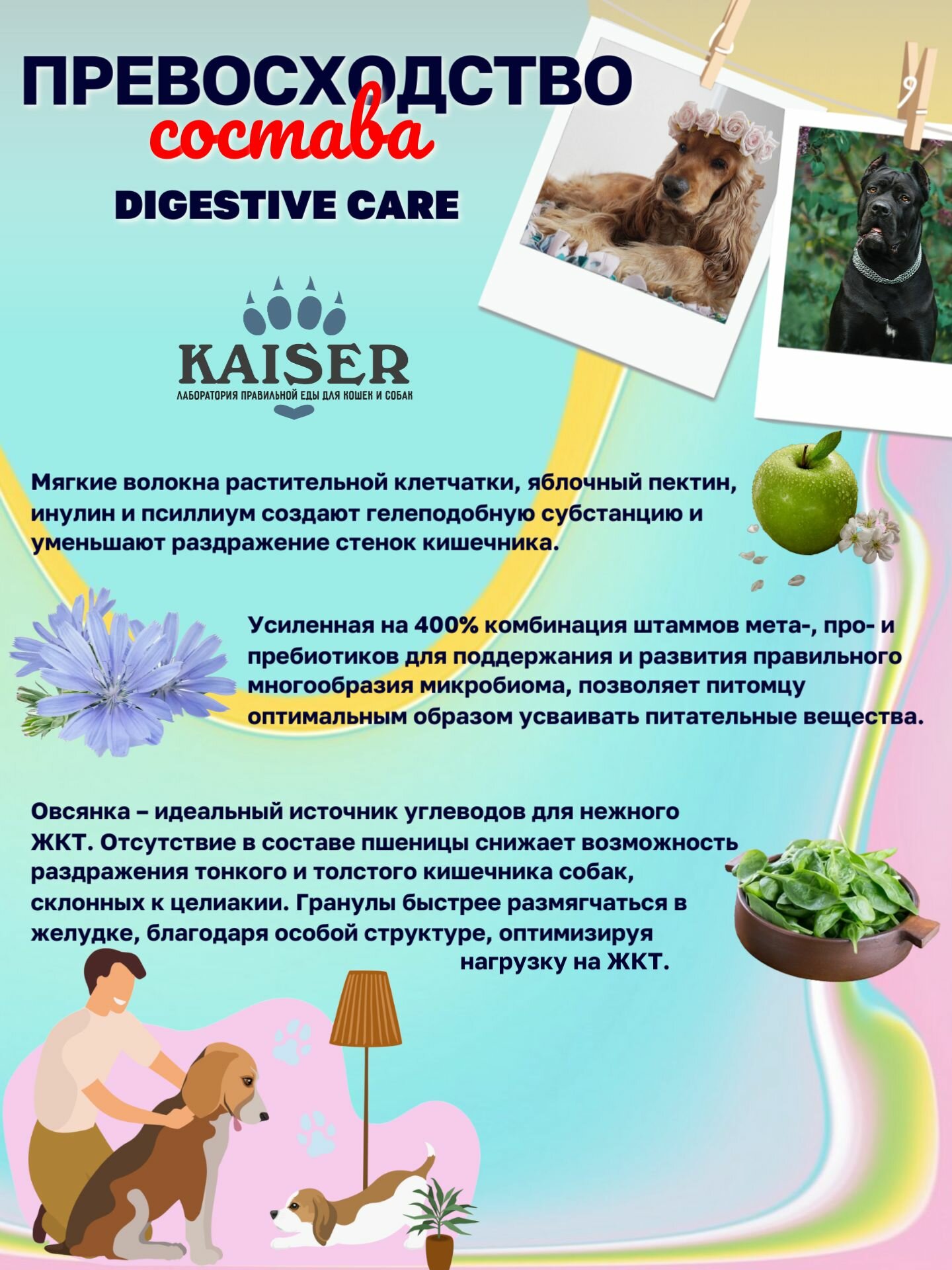 KAISER Сухой корм для крупных собак с чувствительным пищеварением, 15кг — фото 1