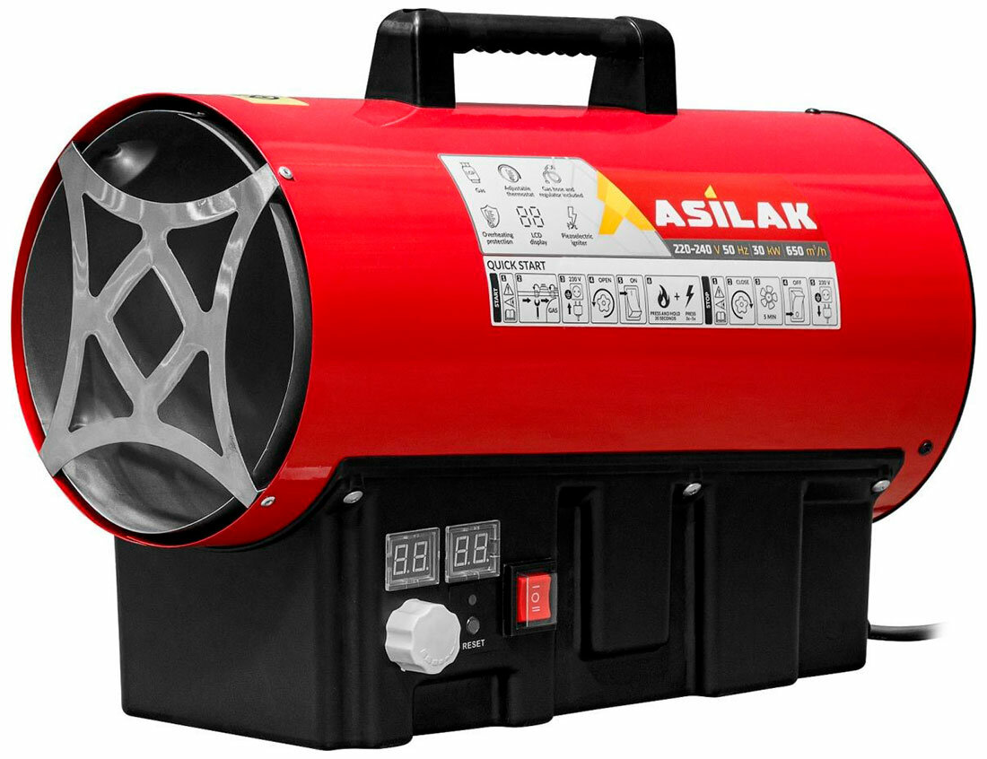 Тепловая пушка газовая Asilak SLG-30000T, прямой, 30 кВт, термостат
