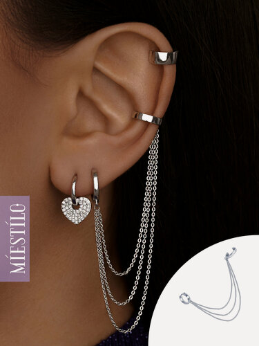 Изображение товара Кафф, серебро, 925 проба, родирование