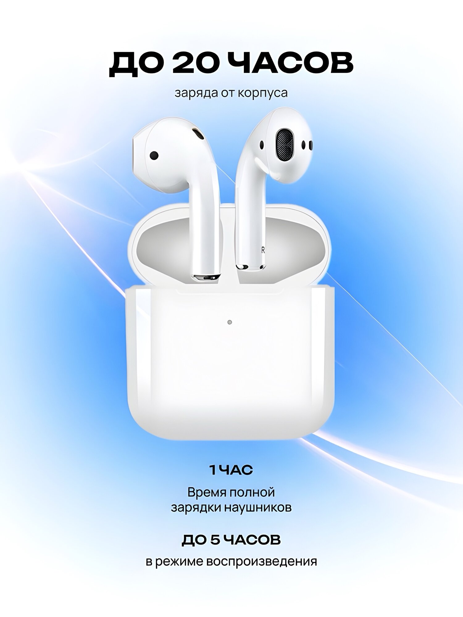 Беспроводные TWS наушники "Pods Pro5" Standard Белые для iPhone/Android сенсорные Bluetooth 5.3 — фото 1