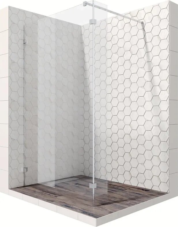 Душевая перегородка Ambassador Walk-in 110x200 15031107 профиль хром стекло прозрачное