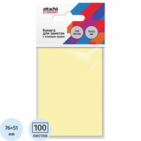Стикеры Attache Economy 76x51 мм пастельный желтый (1 блок, 100 листов)