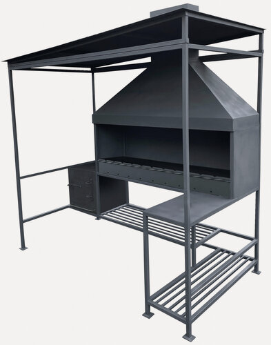 Изображение товара Мангал переносной с большим зонтом и с крышей "Дед" с жаровней и печью