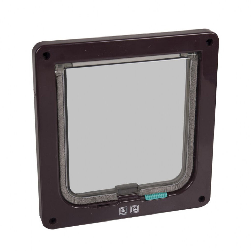 Дверка Porta для кошек Flamingo 507513 коричневая 2 режима работы