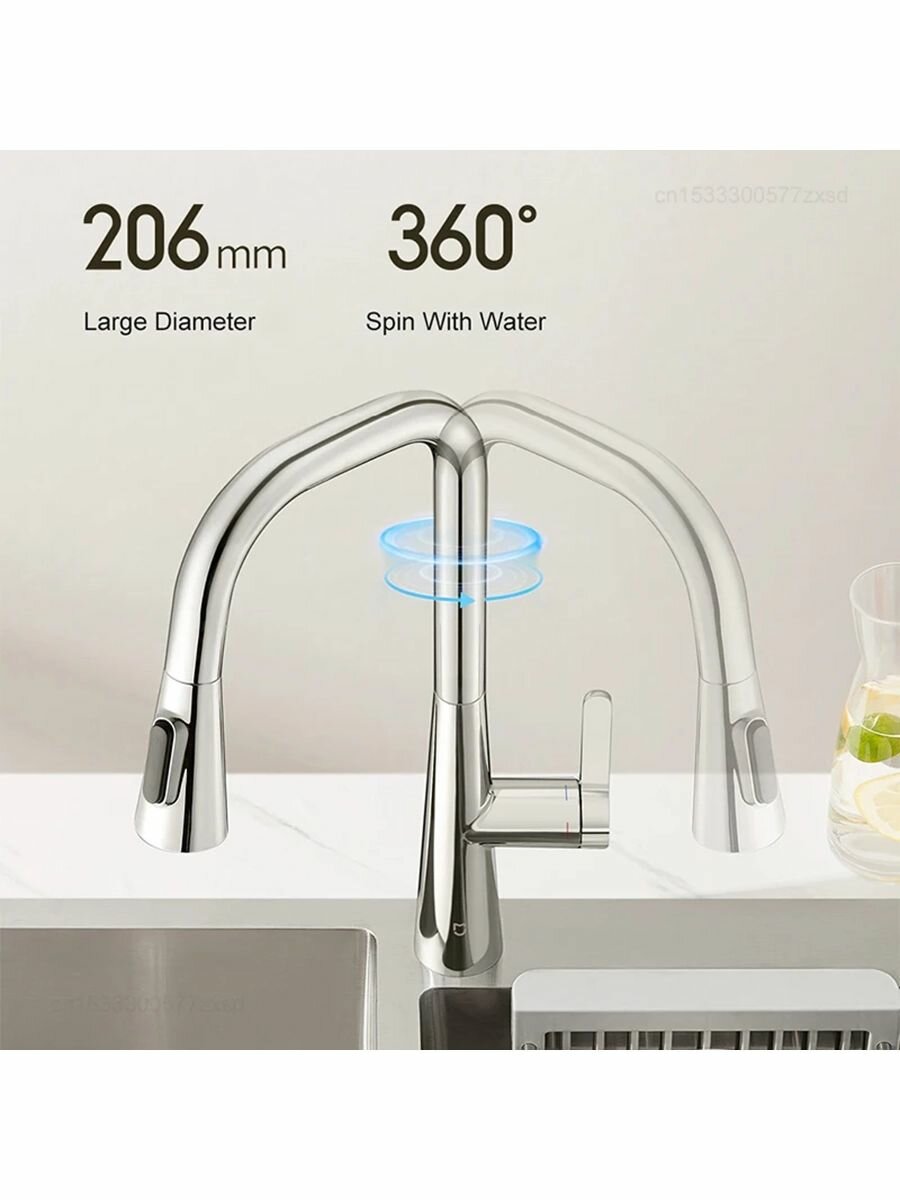 Кухонные Аэраторы Xiaomi Выдвижной кухонный смеситель Xiaomi Mijia S1 MJCLSCFLT01DB