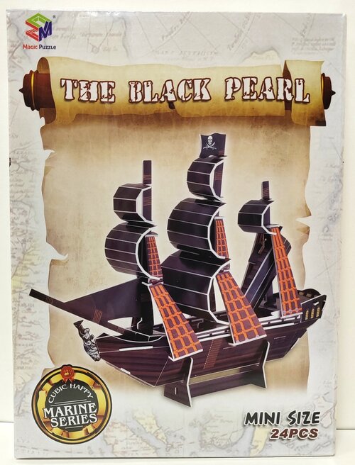 3D Пазл Пиратский корабль Чёрная жемчужина The Black Pearl 24 элемента