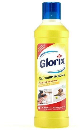 Средство для мытья полов Glorix "Лимонная энергия", 1 л