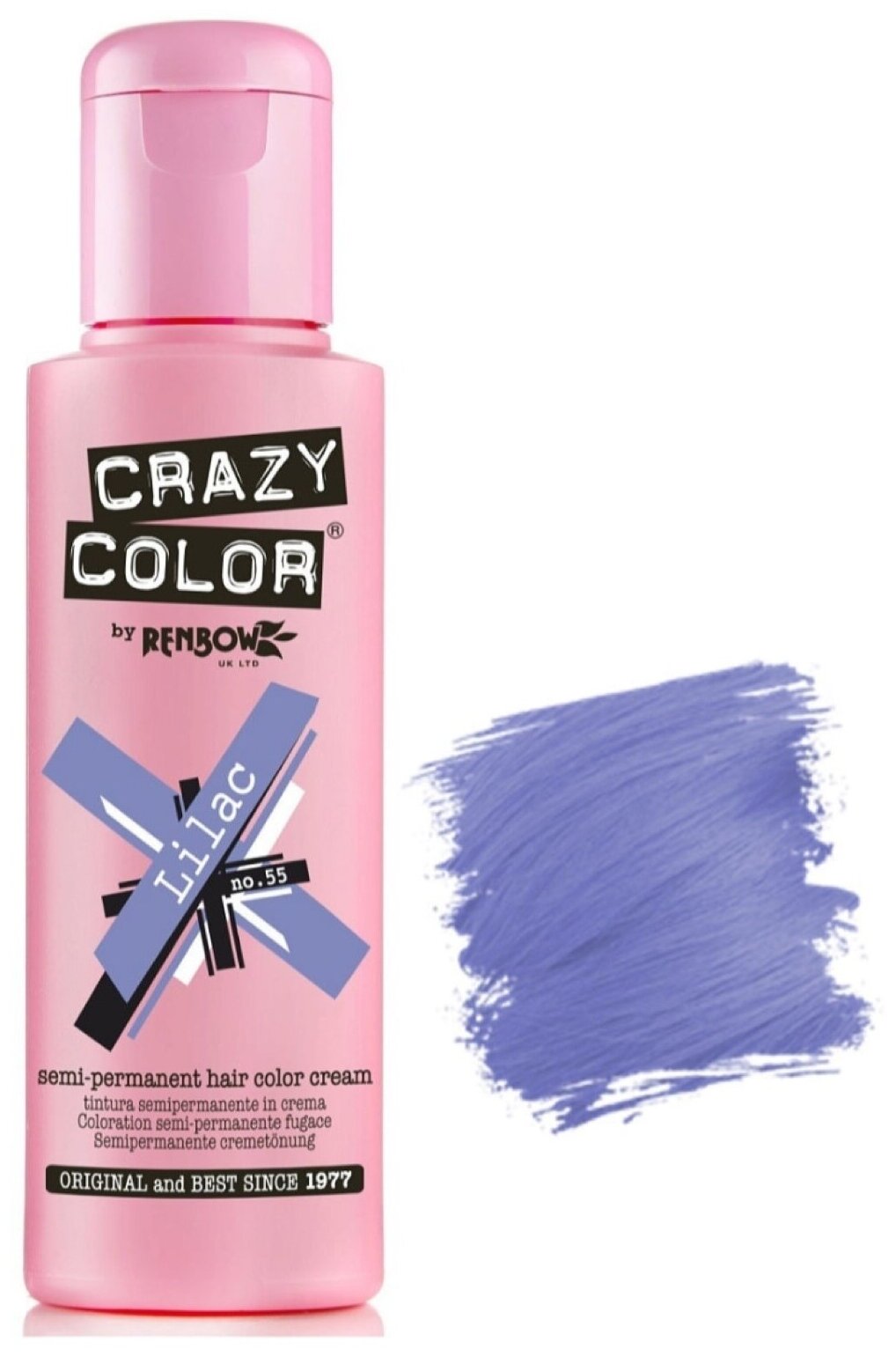 CRAZY COLOR Яркая краска, пигмент прямого действия, лиловый/55, 100 мл