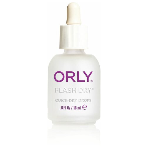 Orly Верхнее покрытие Flash Dry Drops, прозрачный, 18 мл, 18 г orly верхнее покрытие matte top прозрачный 18 мл