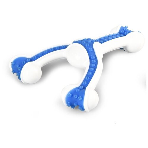 Игрушка для собак жевательная бело-синяя