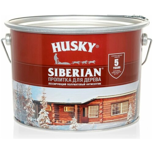 HUSKY SIBERIAN «Пропитка для дерева» полуматовая белая* (9л)