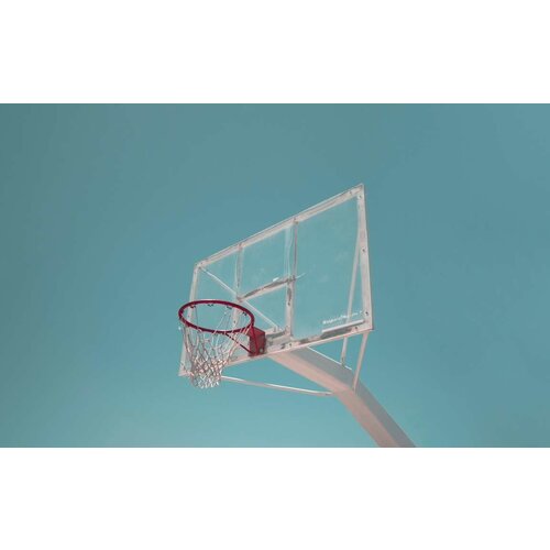 фото Постер на экокоже 50x60 linxone "баскетбольное кольцо, баскетбольная сетка, минимализм" интерьер для дома / декор на стену / дизайн