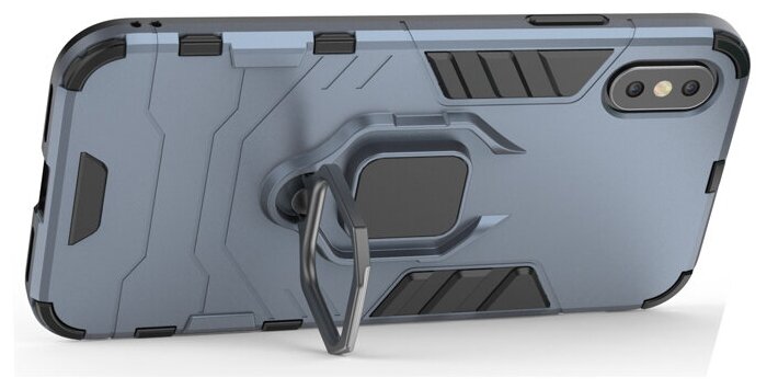 Противоударный чехол с кольцом Panther Case для iPhone X / XS синий