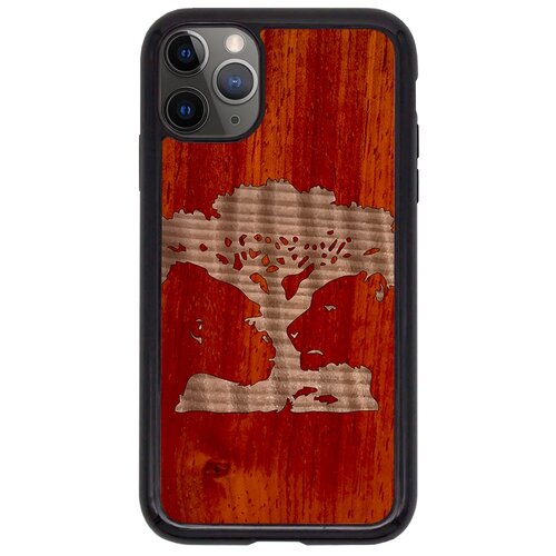 "Чехол T&C для iPhone 11 Pro (айфон 11 про) Silicone Wooden Case Wild series Магическое дерево (Падук - Секвойа)"