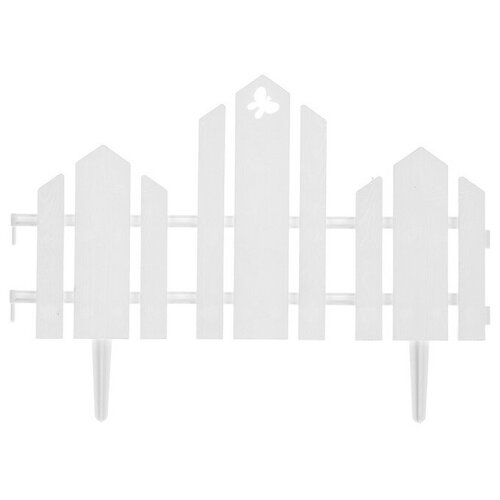 Ограждение декоративное 25 170 см 5 секций пластик белое Чудный сад 646₽