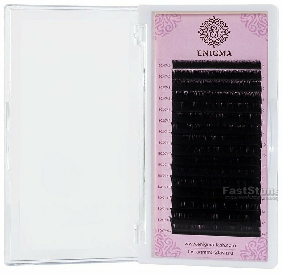 Черные ресницы Enigma 0.10/M/8mm (16 линий) Ресницы для наращивания.