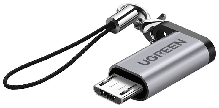 Адаптер UGREEN US282 (50590) USB-C Female to Micro USB Male Adapter. Цвет: серый