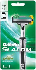 Бритвенный станок Gillette Slalom ,черный, сменные кассеты 1 шт.