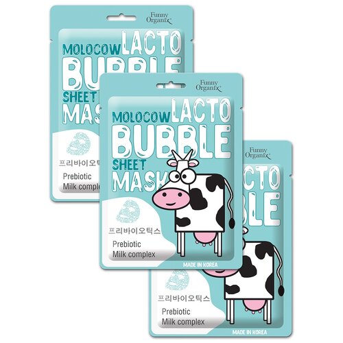 фото Пузырьковая воздушная маска molocow lacto bubble, с пребиотиком, 25 г funny organix