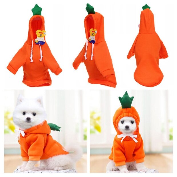 Кофта-толстовка для собаки «Wonderful style-Морковка» с капюшоном, размер L (50*30*26см) Ultramarine