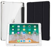 Чехол для планшета Apple iPad 9 10.2 (2021) / iPad 8/7 10.2 (2020/2019), с отделением для стилуса, из мягкого силикона (черный)