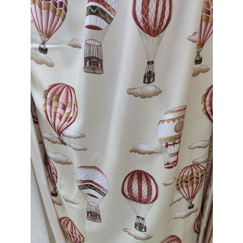 Портьерная ткань для штор Димаут (Dimout) Воздушные шары. Интерьерная ткань в детскую, для римской шторы. Цена за метр ткани.