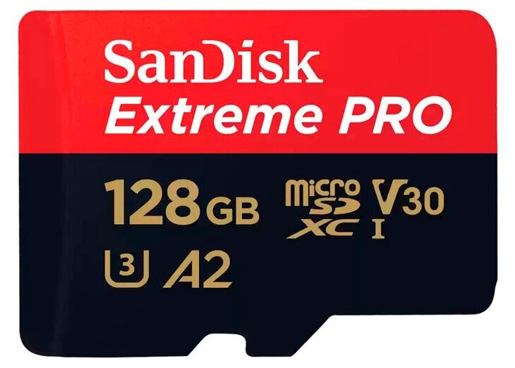 Карта памяти SanDisk MicroSDXC 128GB Extreme PRO V30 U3 A2 200/90 МБ/с