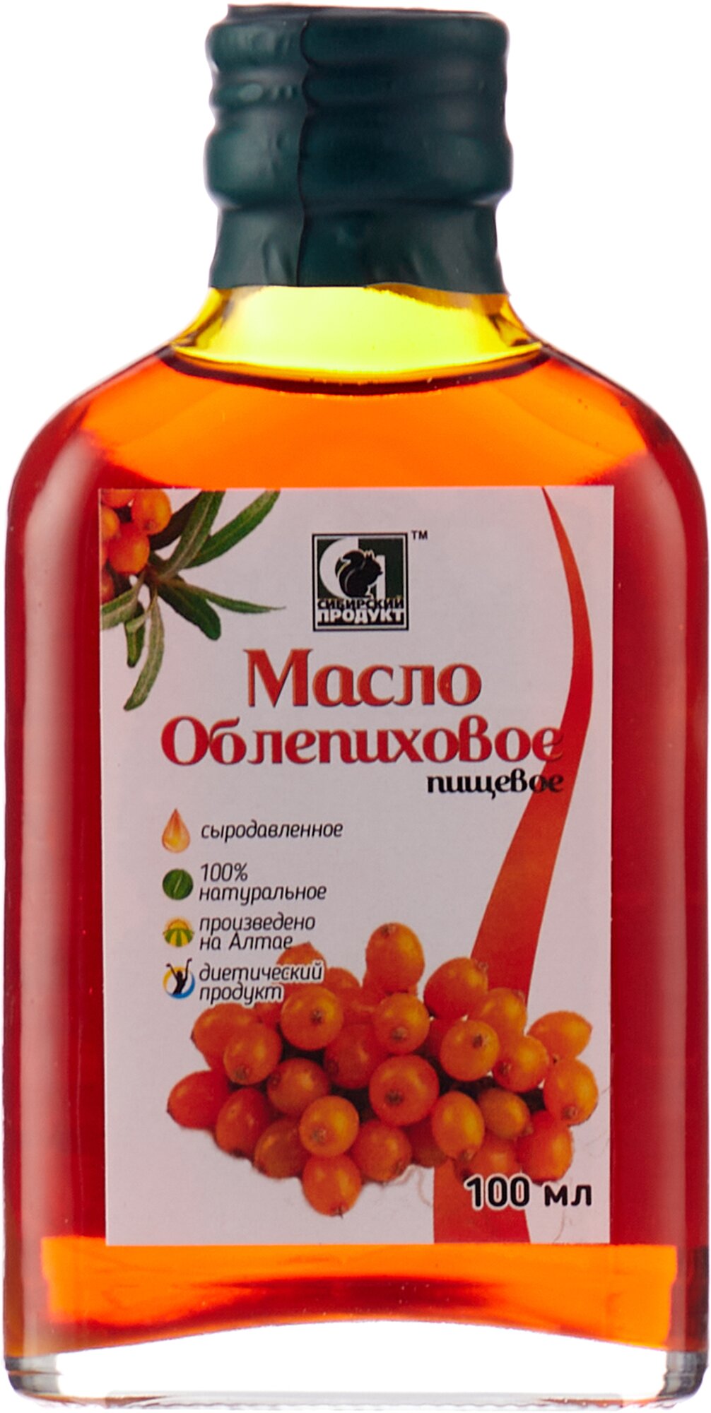 Масло Сибирский продукт нерафинированное пищевое облепиховое "Сибирское" (каротиноиды 40-50 мг %) марка П 100 мл