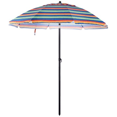 Пляжный зонт, 2 м, с клапаном, с наклоном, Премиум (синий/принт 