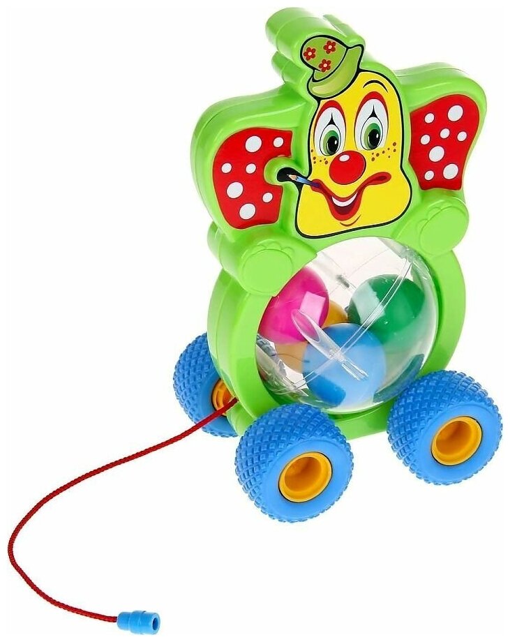 Каталка-игрушка Полесье Бимбосфера Клоун (54425), зеленый