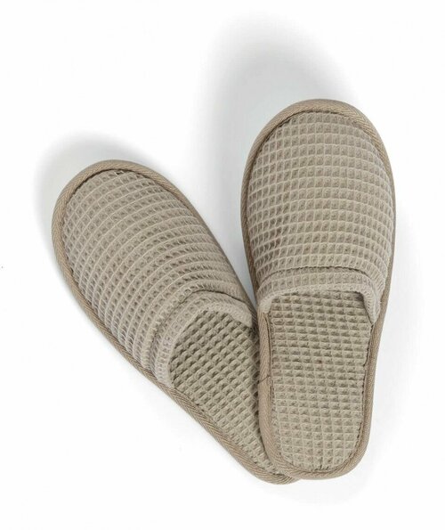 Тапочки Тапочки из хлопка Mia Waffle, 40/41 , дым (warm gray), размер 40/41, коричневый