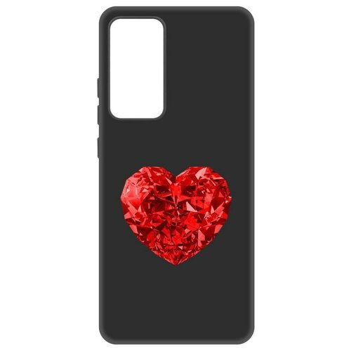 Чехол-накладка Krutoff Soft Case Рубиновое сердце для Xiaomi 12 черный чехол накладка krutoff soft case рубиновое сердце для xiaomi 13t pro черный