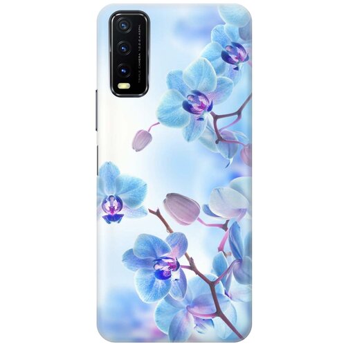 фото Cиликоновый чехол на vivo y20 / виво у20 с принтом "голубые орхидеи" gosso