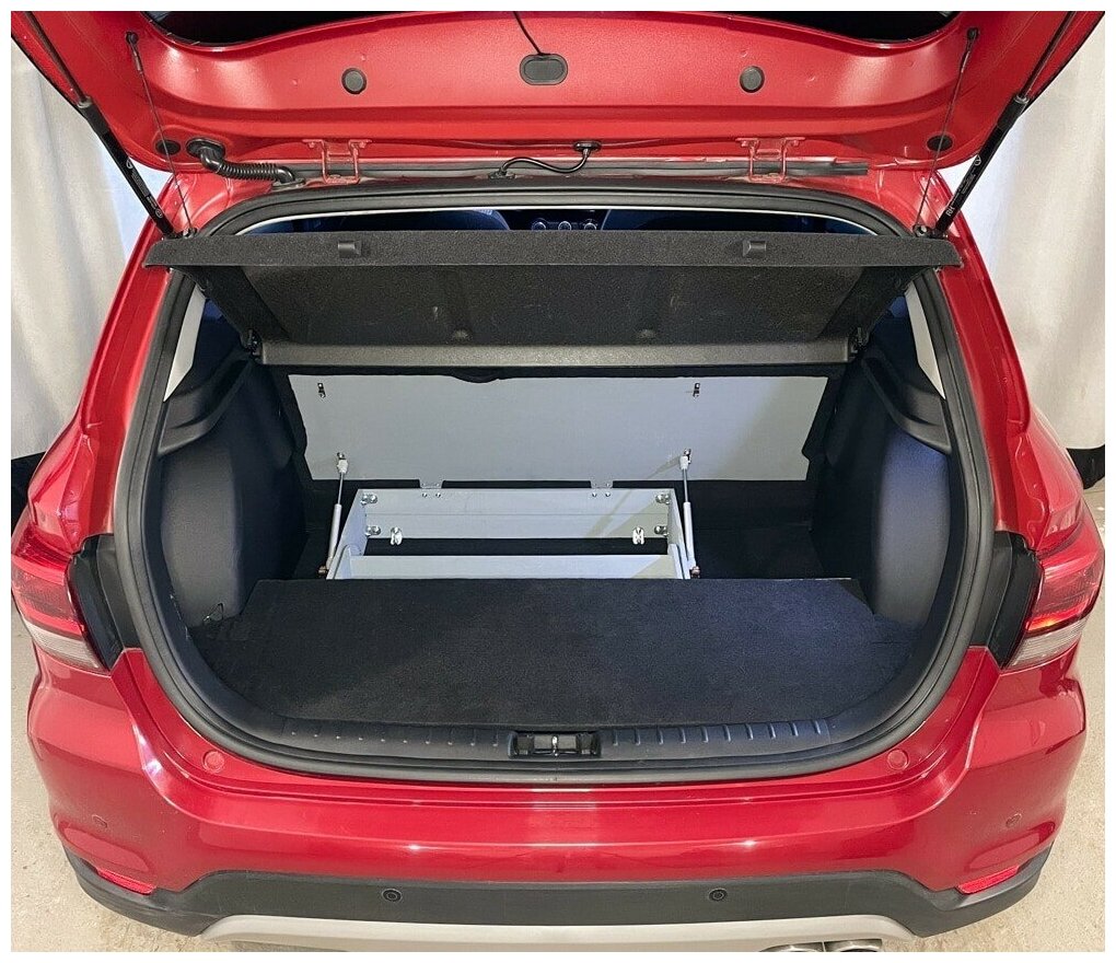 Органайзер в багажник для Kia Rio X и X-Line с подъемным механизмом без усиленного пола
