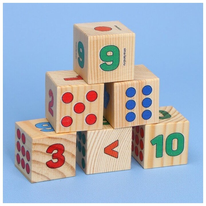 Лесная мастерская Кубики из натурального дерева «Учим цифры»