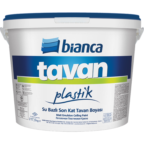 Краска Bianca Ceiling Paint tavan интерьерная для потолков белый 2,5 л 3,5 кг